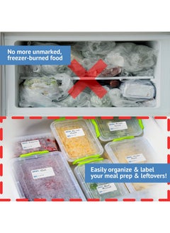 MESS Dissolvable Freezer Labels 500 Removable Food Container Labels Blank Labels For Food Containers Dissolvable Food Labels Stickers Freezer Tape Bottle Labels Jars Food Storage Labels 1X2"  - Image 5