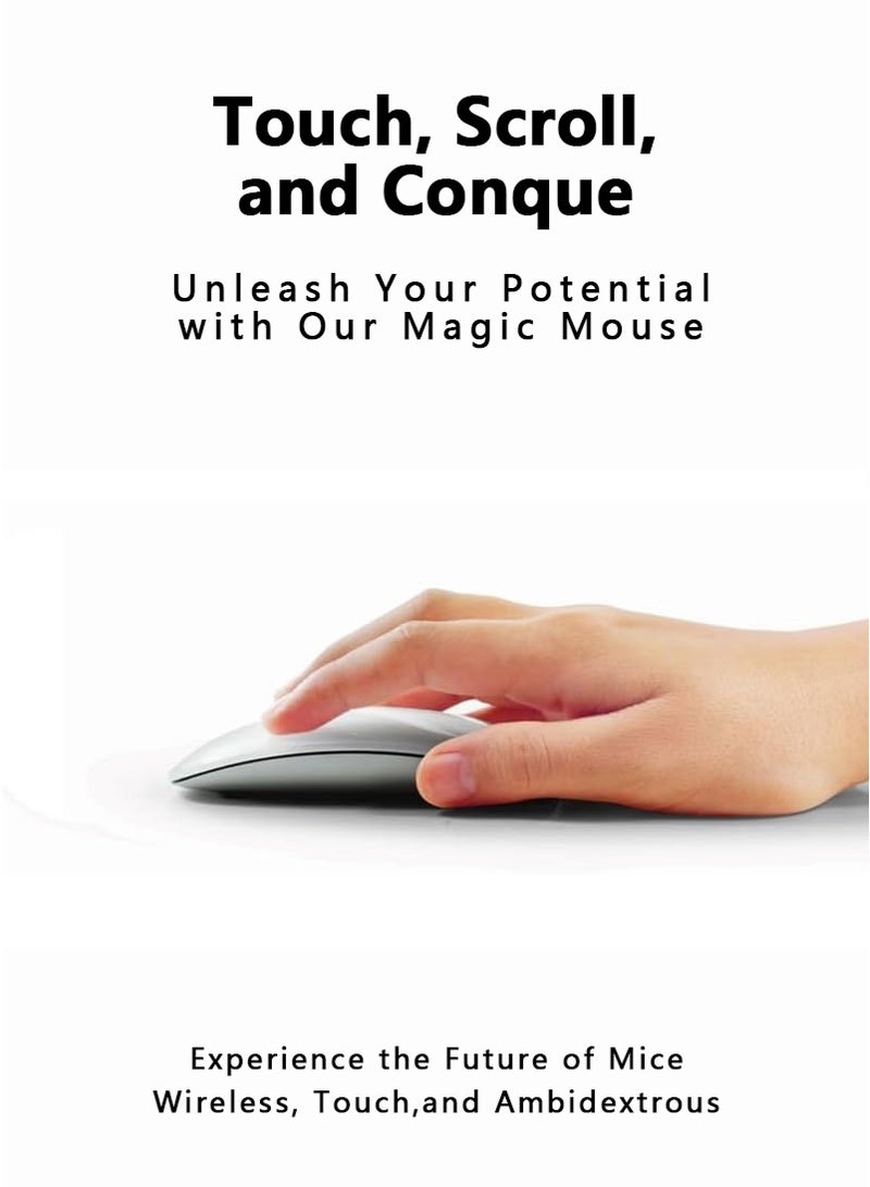 Touch Wireless Mouse White, Multi-Touch Surface, Rechargeable Wireless Touch Mouse Scrolling, Optical Precision, Strong Bluetooth 5.8GHZ, and 3500 DPI Sensor for Computer, Laptop, PC, MacBook - Image 4