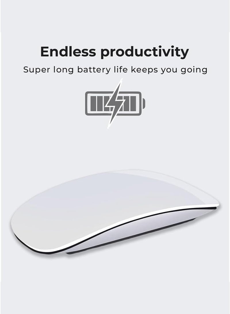 Touch Wireless Mouse White, Multi-Touch Surface, Rechargeable Wireless Touch Mouse Scrolling, Optical Precision, Strong Bluetooth 5.8GHZ, and 3500 DPI Sensor for Computer, Laptop, PC, MacBook - Image 3