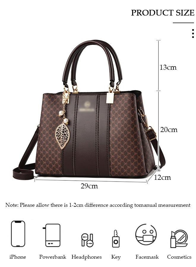 DUNISO Crossbody Purses And Handbags For Women,Large Capacity Pu Leather Tote With Top Handle, Printed And Color Matching Satchel With Zipper,Shoulder Bags For Travel And Daily Life - Image 2