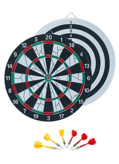 Double Sided Dartboard Game Set For Family, Friends, Couples, Colleagues And Tournaments, High Quality 15 Inch Dart Board With 6 High Quality Darts In 2 Design, Double Sided Game For More Fun
