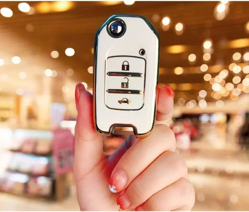 اي سي شوب Şenyıldız Aksesuar Honda Civic FC5 Crv Hrv Compatible Switchblade Luxury Key Protection Case (Case) White Color