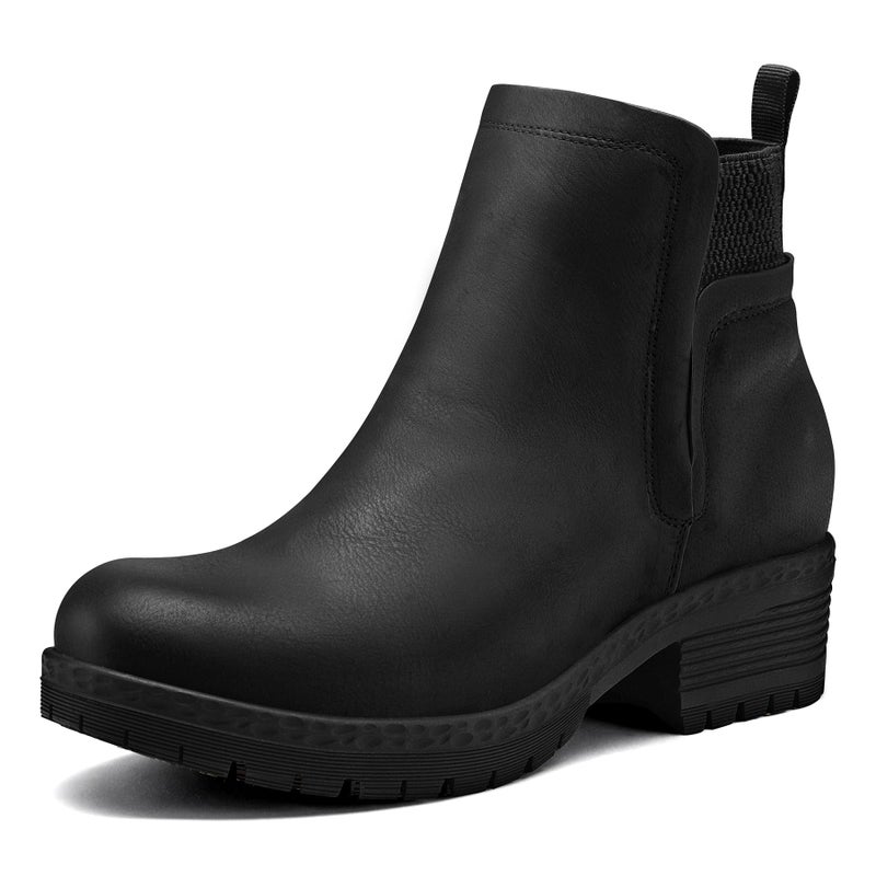 mysoft Women's Elastic Gore Lug Sole Chelsea Boots Slip On Platform Chunky Heel Ankle Booties - Image 1