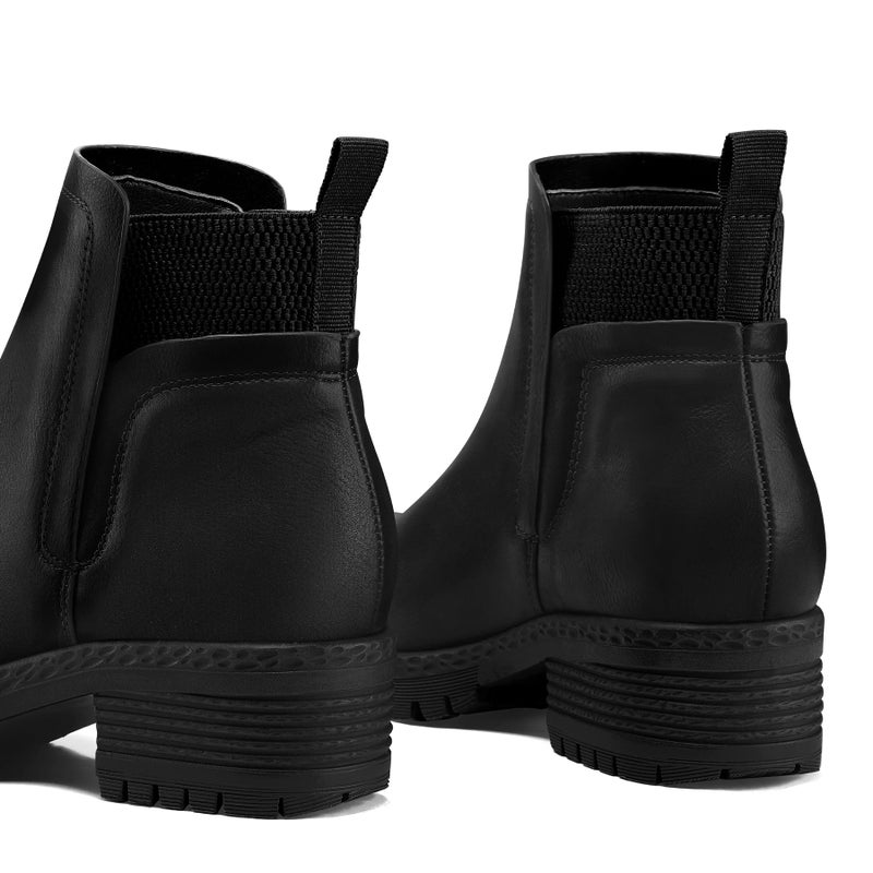 mysoft Women's Elastic Gore Lug Sole Chelsea Boots Slip On Platform Chunky Heel Ankle Booties - Image 4