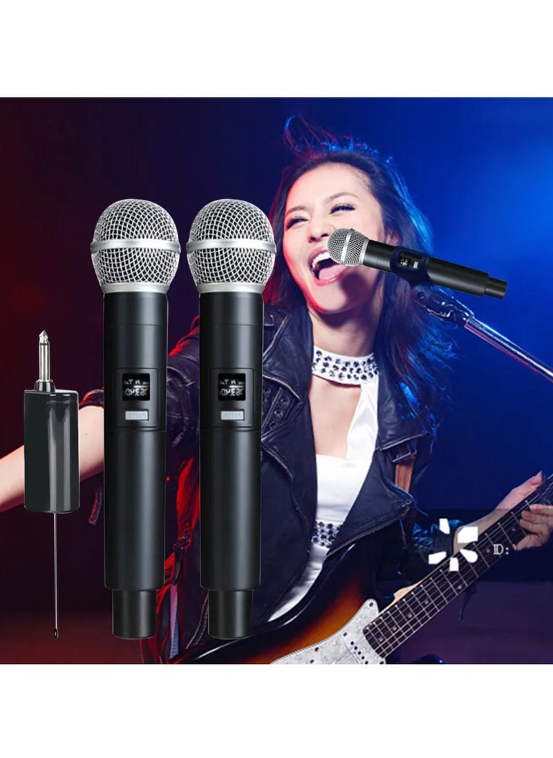 Arabest - Wireless Microphone UHF Dual Portable Handheld Dynamic Karaoke Mic with Rechargeable Receiver Cordless Karaoke System for PA System Speaker Amplifier Family Party Singing Meeting - Image 1