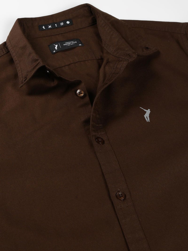 Thomas Scott Men's Button Down Collar Slim Fit Casual Shirt (Coffee, XX-Large) - Image 5