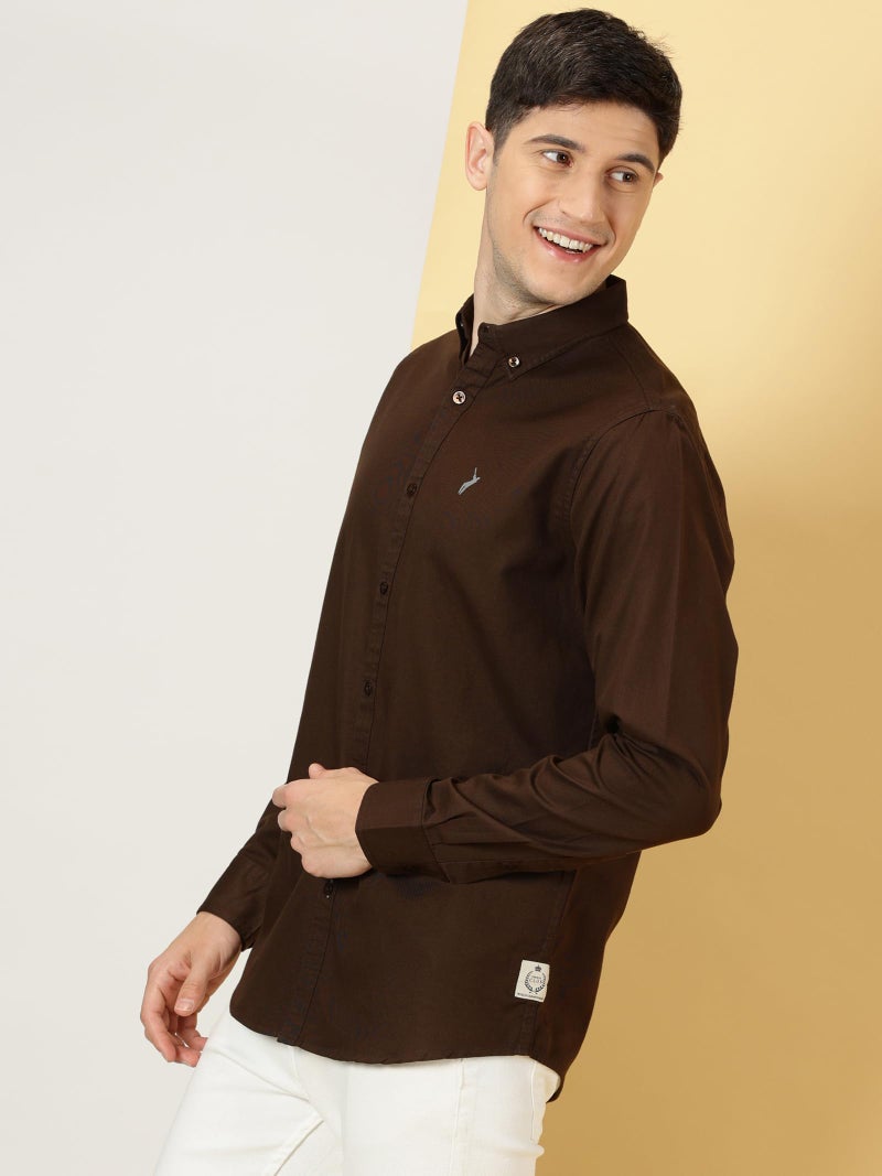 Thomas Scott Men's Button Down Collar Slim Fit Casual Shirt (Coffee, XX-Large) - Image 2