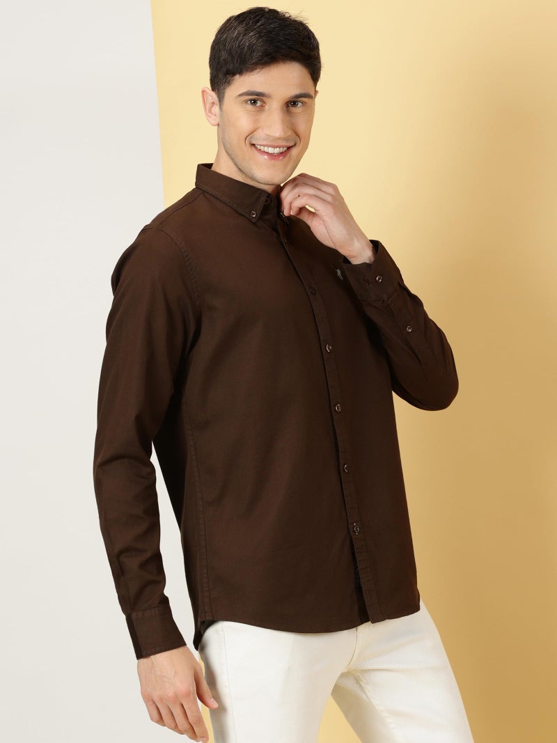 Thomas Scott Men's Button Down Collar Slim Fit Casual Shirt (Coffee, XX-Large) - Image 3