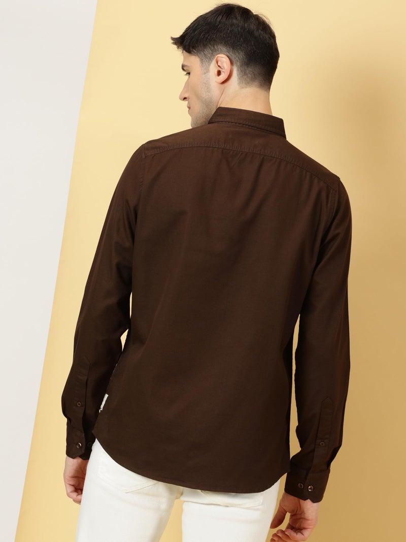 Thomas Scott Men's Button Down Collar Slim Fit Casual Shirt (Coffee, XX-Large) - Image 4