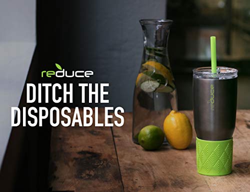 REDUCE brand Cold1 Tumblers or Mugs 20-24oz mouth Replacement Lid (3.5 inch diameter) and Straw (10.6 inch) set, Clear, BPA Free, Dishwasher safe, Durable, Reusable, Spill Proof Lid, Medium - Image 5