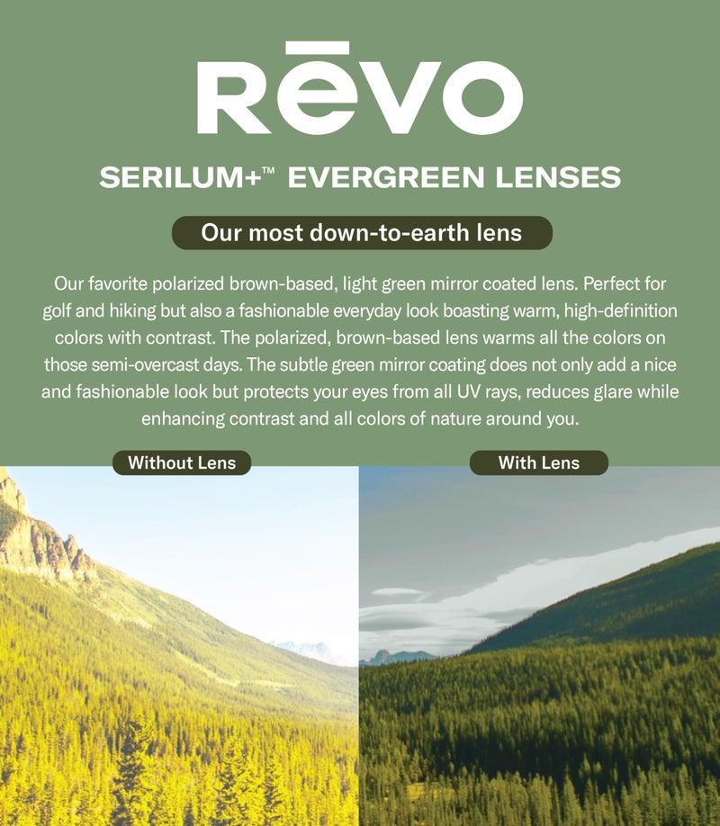 Revo Sunglasses Descend N: Polarized Lens with Rimless Rectangular Frame, Crystal Frame with Evergreen Lens - Image 2