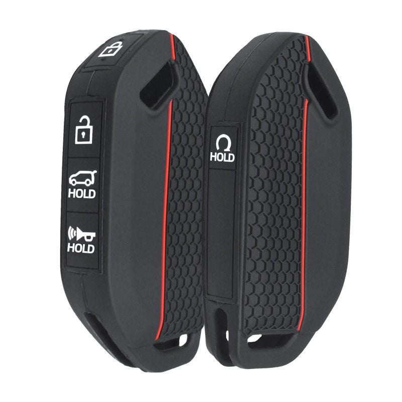 Key Protector Case: 2PCS Silicone Waterproof Anti-Slip 360° Full Protection - Signal Unblocked Flexible Durable Key Accessories for Kia K4 K5 2024 2025, Kia Telluride 2023 2024 2025, Kia Sorento 2024 - Image 1
