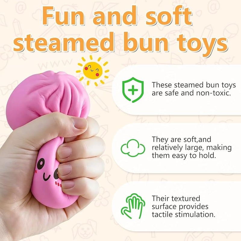 كريب 2026 New 4pcs Squishy Dumpling,Dumpling Squishy, Rainbow Dumplings, Cute Anxiety Relief Fidget , Soft Squeeze Decompression Dough for Adults - Image 3