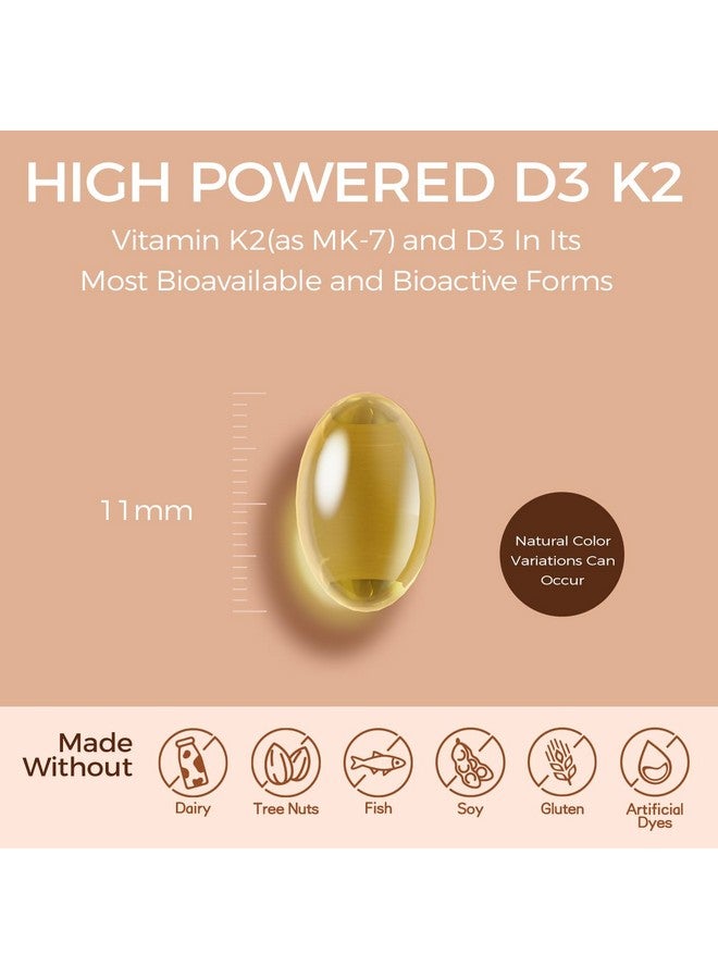 Generic NutriSphere Vitamin D3 & K2 (MK-7) - 10,000 IU + 200 mcg Supplement D&K, Easy to Swallow, Supports Calcium Absorption - 365 Softgels (1 Year Supply)  - Image 2