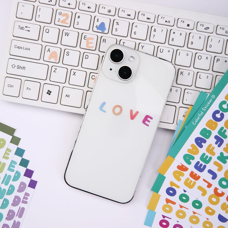 GINCEVHY 2400 Pieces Small Colorful Vinyl Letter Stickers, 24 Sheets Self Adhesive Mini Alphabet Stickers, 0.5 inch Numbers Letters Labels DIY Crafts Art Making, Used for Cards, Notebook Decor - Image 5
