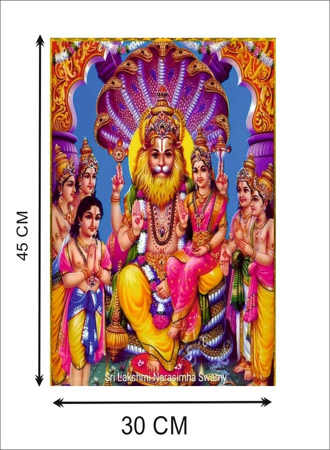 Akki Wold Lakshmi Narasimha Swamy Poster for Kids Room, Bedroom, Living Room, Pooja Room (Multicolor, Size -30Cm X 45Cm) - Image 2