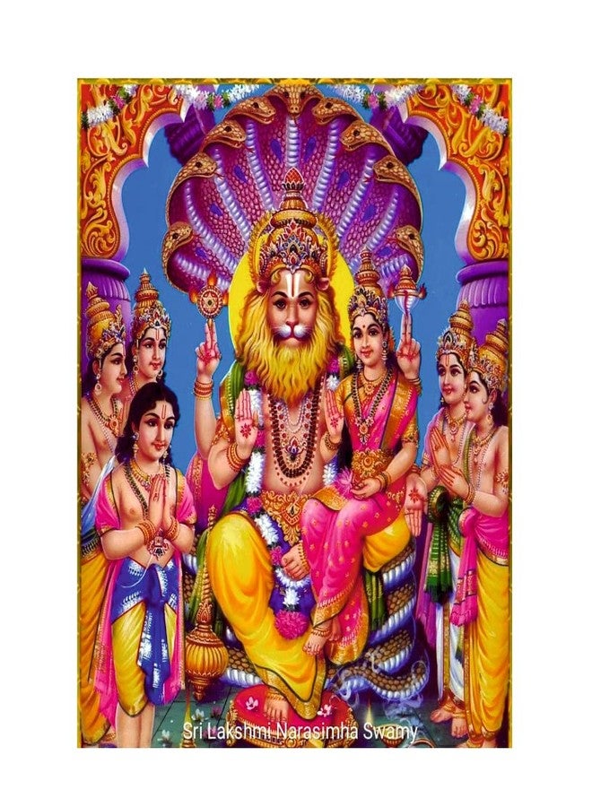 Akki Wold Lakshmi Narasimha Swamy Poster for Kids Room, Bedroom, Living Room, Pooja Room (Multicolor, Size -30Cm X 45Cm) - Image 1