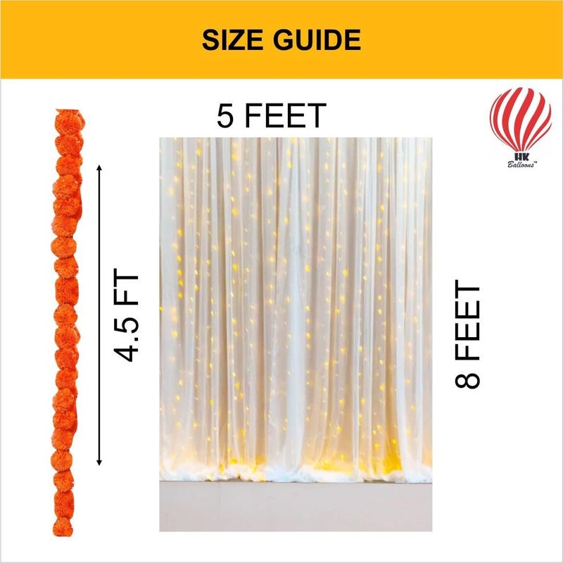 HK Balloons بالونات HK 6 قطع لزينة مراسم المهرجان في المنزل، مجموعة زينة هالدي، لمجموعة زينة بوجا مع قماش خلفية أصفر وأبيض للتزيين - Image 3