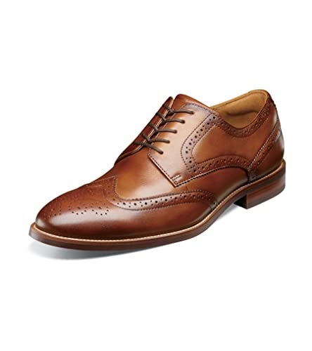 Florsheim Mens Rubano Wingtip Oxford Cognac 9 Medium - Image 1