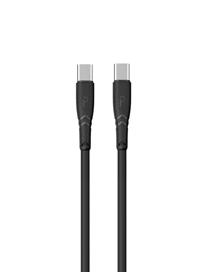 باوا كابل USB-C إلى USB-C من مادة PVC، 60 وات، نقل بيانات سريع، شحن سريع، طول 2 متر - Image 1