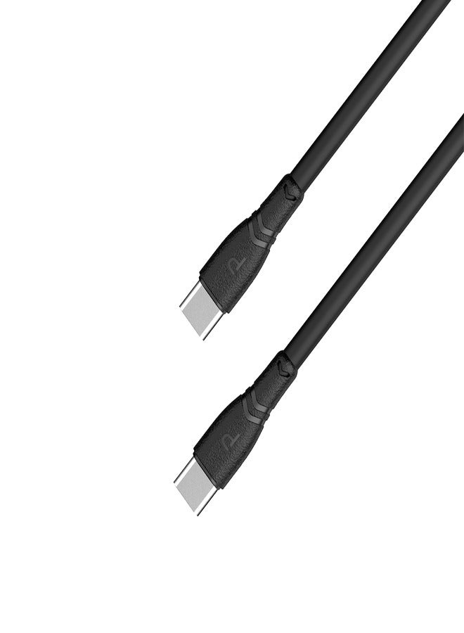باوا كابل USB-C إلى USB-C من مادة PVC، 60 وات، نقل بيانات سريع، شحن سريع، طول 2 متر - Image 3