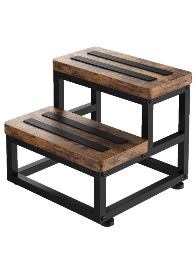 Wooden Step Stools for Kids Adults,Wood Bedside Stepping Stool for Kitchen/Bathroom/Bedside Step Stool,Toilet Steps Potty Training Stool,Nursery Foot Stools - Image 1