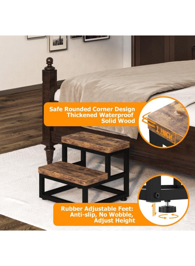 Wooden Step Stools for Kids Adults,Wood Bedside Stepping Stool for Kitchen/Bathroom/Bedside Step Stool,Toilet Steps Potty Training Stool,Nursery Foot Stools - Image 5