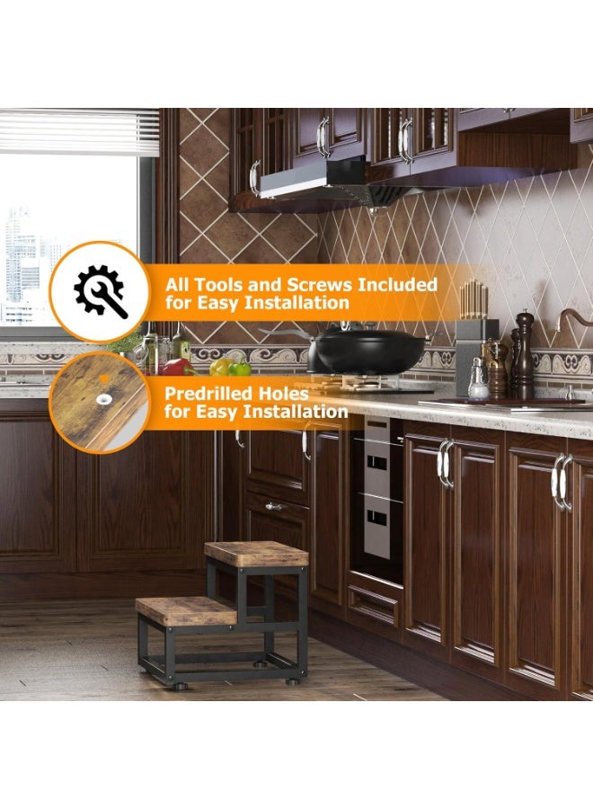 Wooden Step Stools for Kids Adults,Wood Bedside Stepping Stool for Kitchen/Bathroom/Bedside Step Stool,Toilet Steps Potty Training Stool,Nursery Foot Stools - Image 4