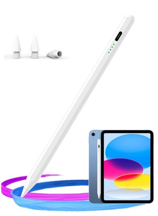 Stylus pen for iPad with palm rejection function, active pencil compatible (2018-2025) Apple iPad Pro 11/12.9 inches, iPad 10/9/8/7/6th generation, iPad Air 5/4/3 Generation, iPad Mini 6/fifth generation