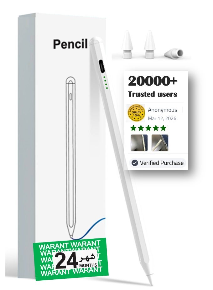ZAVVY Stylus pen for iPad with palm rejection function, active pencil compatible (2018-2026) Apple iPad Pro 11/12.9 inches, iPad 10/9/8/7/6th generation, iPad Air 5/4/3 Generation, iPad Mini 6/fifth generation - Image 1