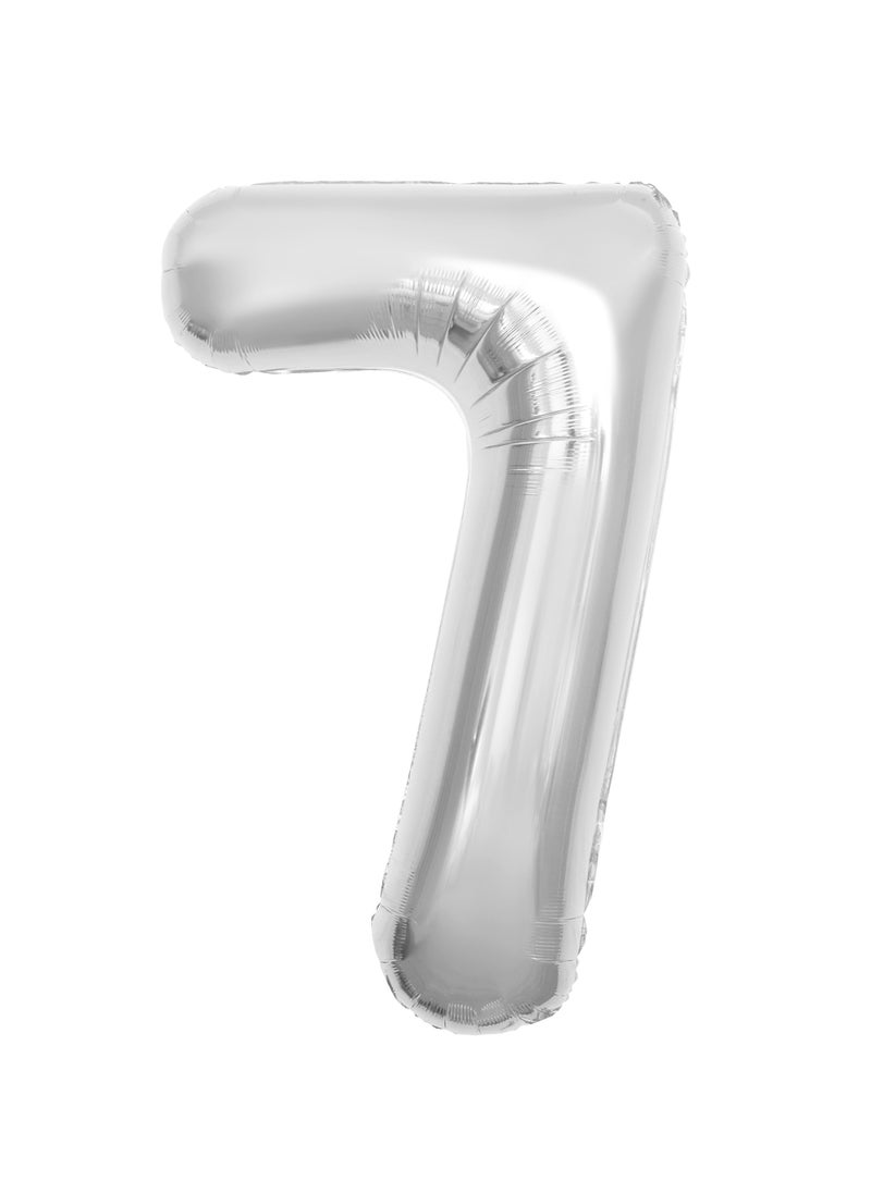 Party Zone Silver Foil Balloon Number 7 52" 