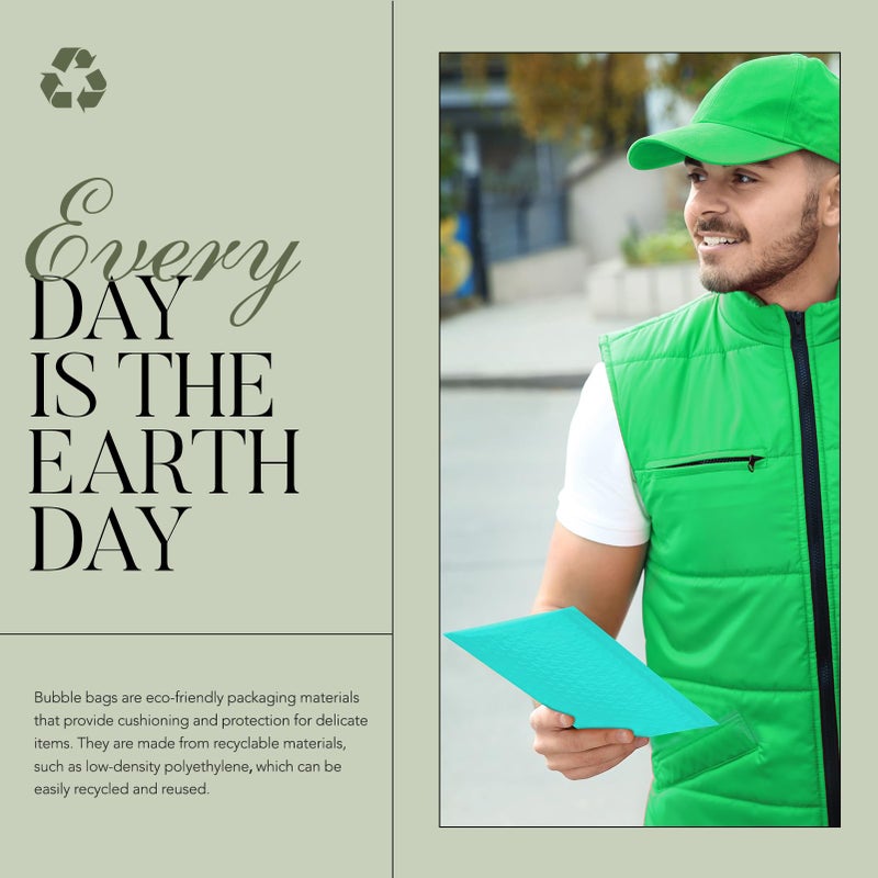 METRONIC Small Bubble Mailers 4x8 200 Pack Teal Bubble Mailer Usable Size 4x7 Self Seal Waterproof Padded Envelopes for Small Business Packaging Sports Cards - Image 4