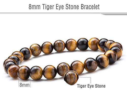 Hamoery Men Women 8mm Natural Stone Lava Rock Diffuser Bracelet Elastic Yoga Agate Beads Bracelet Bangle - Image 2