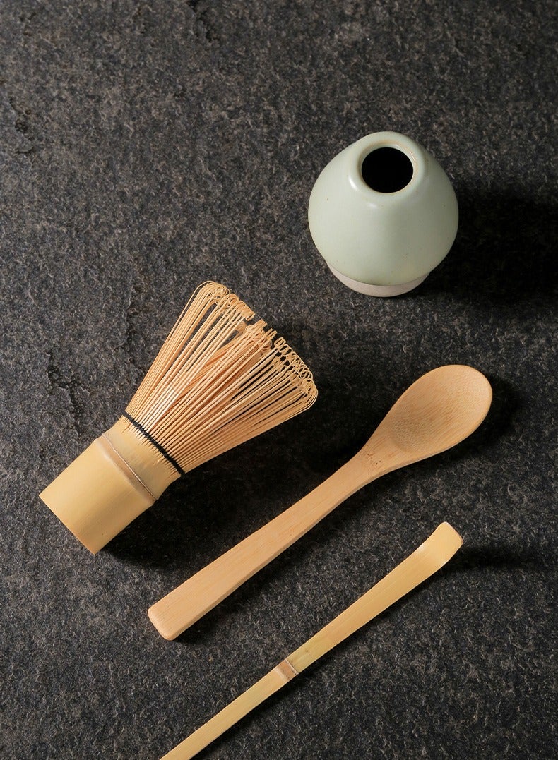 4-Piece Matcha Green Tea Whisk Set Blue/Beige/Green - Image 1