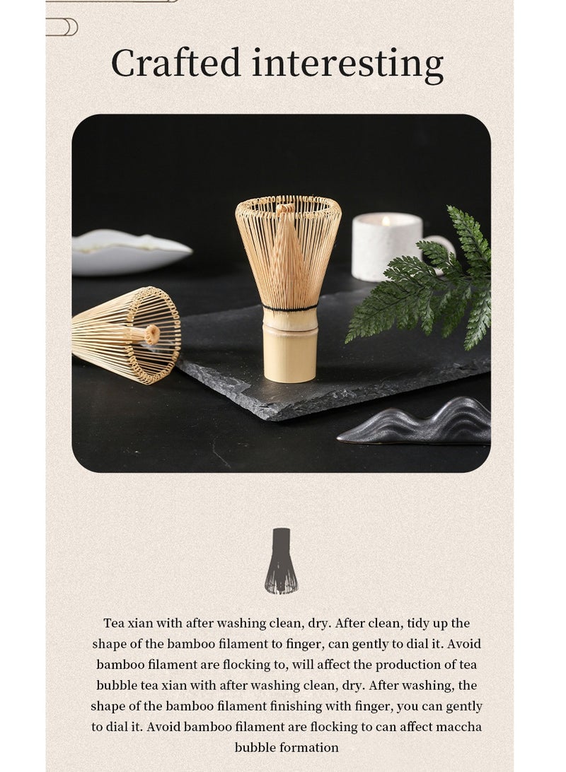 4-Piece Matcha Green Tea Whisk Set Blue/Beige/Green - Image 3