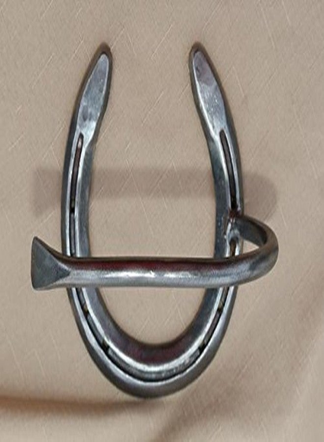 The Heritage Forge Rustic Toilet Paper Holder Wall Mounted Great for Vintage Bathroom - Wall Mounted Horseshoe - Natural Metal - The Heritage Forge - Image 3