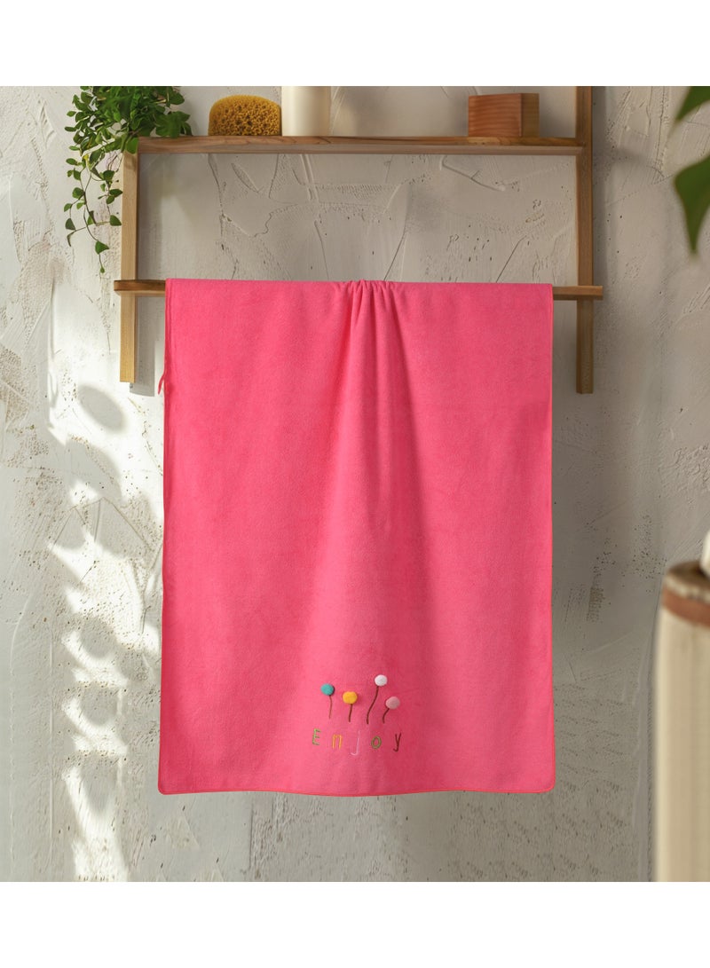 AURIO Ultra-Soft Microfiber Kids' Bath Towel (70x140 cm) – Premium Absorbent Quick-Dry Shower Towel with Colorful "Enjoy" Embroidery and 3D Balloon Accents – Gentle on Sensitive Skin - Image 4