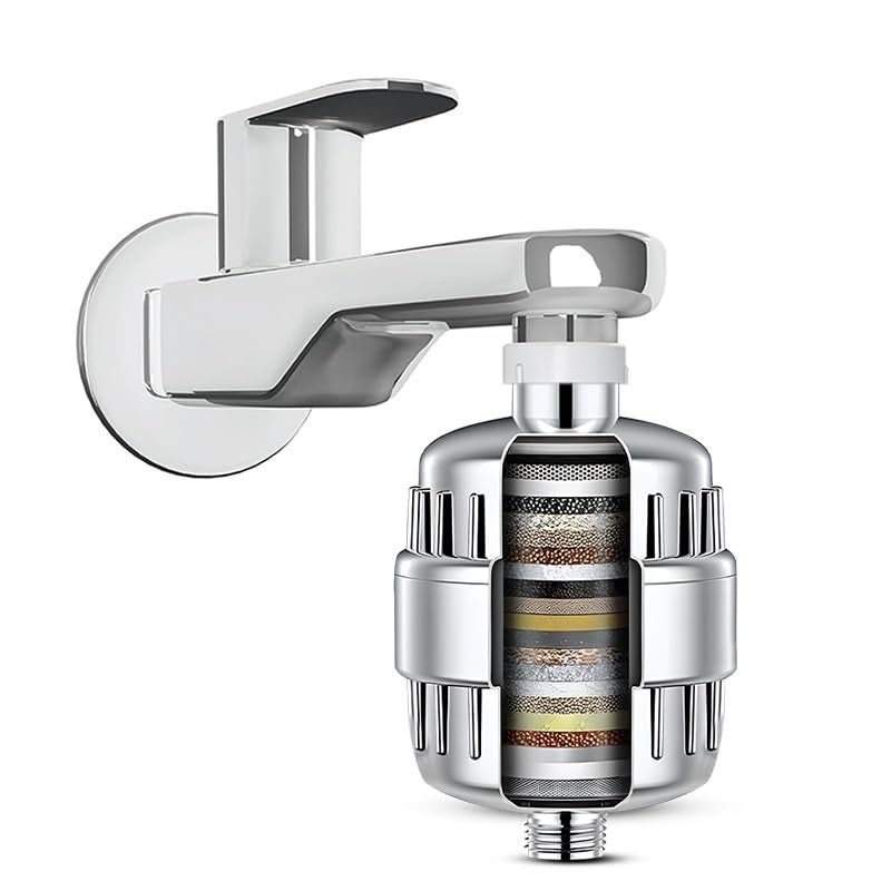 PANCA Hard Water Softener Filter for Tap & Shower with connectors | Bathroom Shower for Hard Water | Borewell & Tanker Water Purifier (Filter Set with Connectors) - Image 1