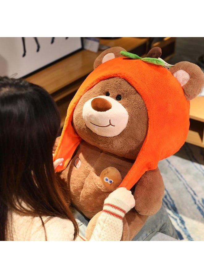 Sunspire 'Good Fortune' Persimmon and Peanut Persimmon-Shaped Headband Plush Toy – 35cm Brown Teddy Bear Comfort Pillow – Persimmon and Peanut Auspicious Plush Toy – Creative Gift for New Year, Weddings and Birthdays – Soothing Home Decor Plush Ornament - Image 5