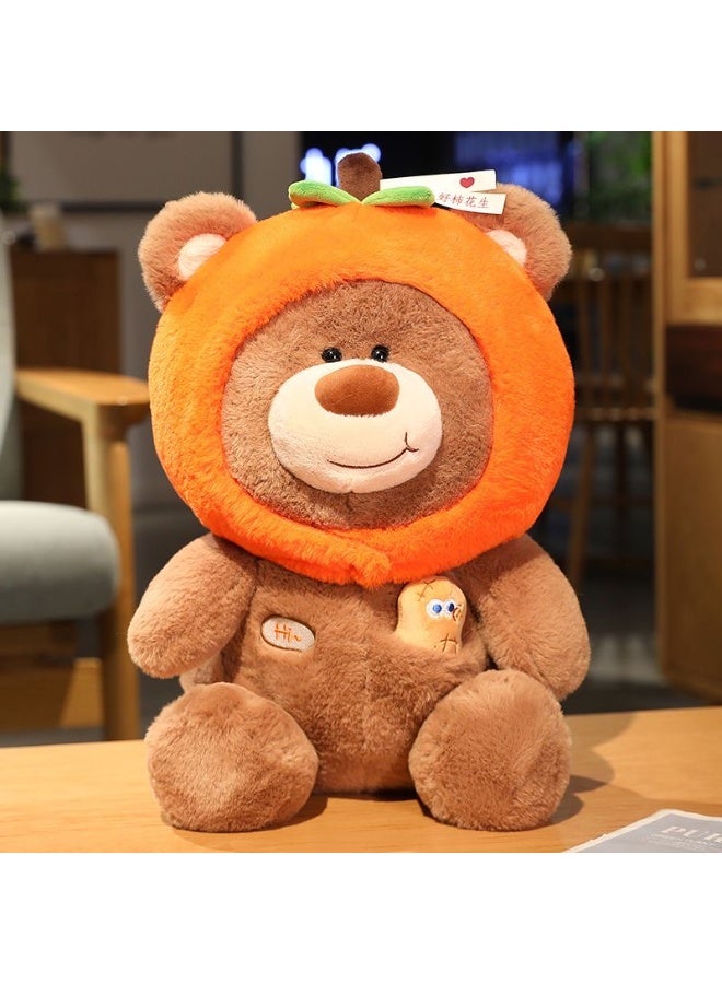 Sunspire 'Good Fortune' Persimmon and Peanut Persimmon-Shaped Headband Plush Toy – 35cm Brown Teddy Bear Comfort Pillow – Persimmon and Peanut Auspicious Plush Toy – Creative Gift for New Year, Weddings and Birthdays – Soothing Home Decor Plush Ornament - Image 2