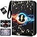 Jravkfi 4 Pocket Trading Card Binder400 Pockets Trading Card Collection Book with Sleevese3ring Zipper Sports Card Album with 50 Removable DoubleSided Card Holder Black - Image 3