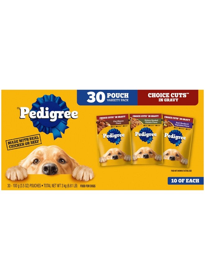 Pedigree Choice Cuts In Gravy Adult Soft Wet Dog Food 30-Count Variety Pack, 3.5 oz. Pouches