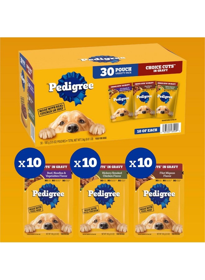 Pedigree Choice Cuts In Gravy Adult Soft Wet Dog Food 30-Count Variety Pack, 3.5 oz. Pouches