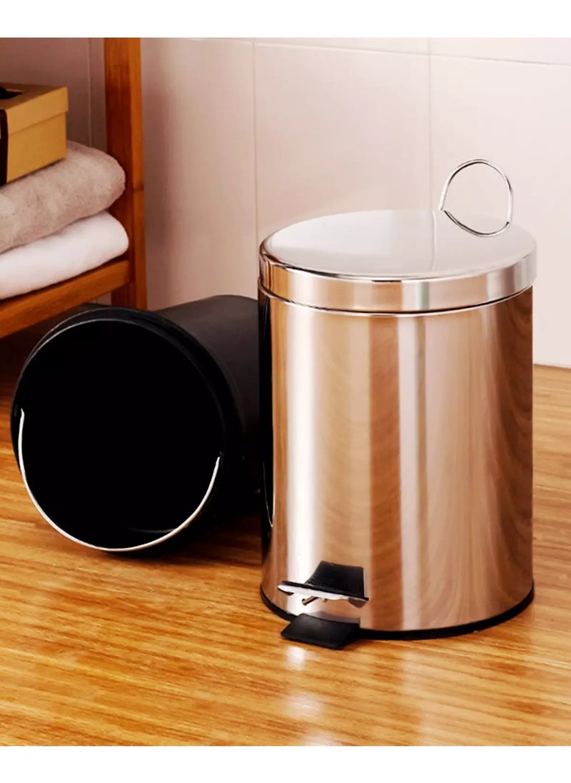 BLACKSTONE - Stainless Steel Hands Free Pedal Bin 5L Soft Close Rust-Proof - Image 1