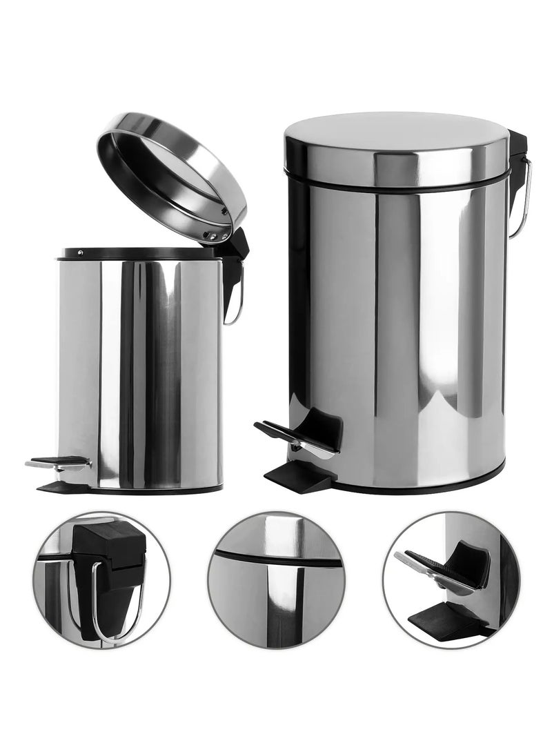 BLACKSTONE - Stainless Steel Hands Free Pedal Bin 5L Soft Close Rust-Proof - Image 1