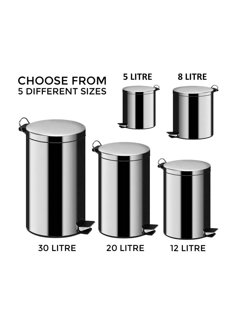 BLACKSTONE - Stainless Steel Hands Free Pedal Bin 5L Soft Close Rust-Proof - Image 1
