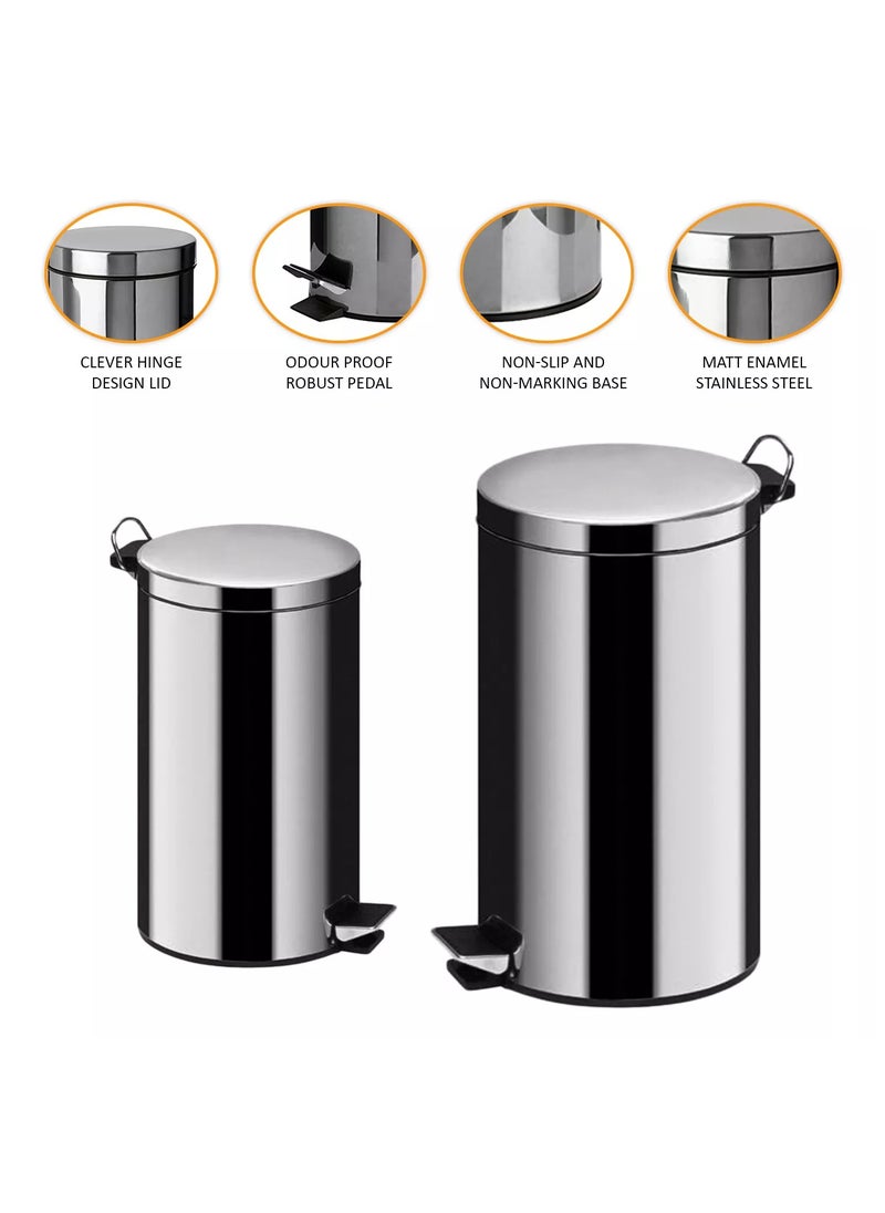 BLACKSTONE - Stainless Steel Hands Free Pedal Bin 5L Soft Close Rust-Proof - Image 1