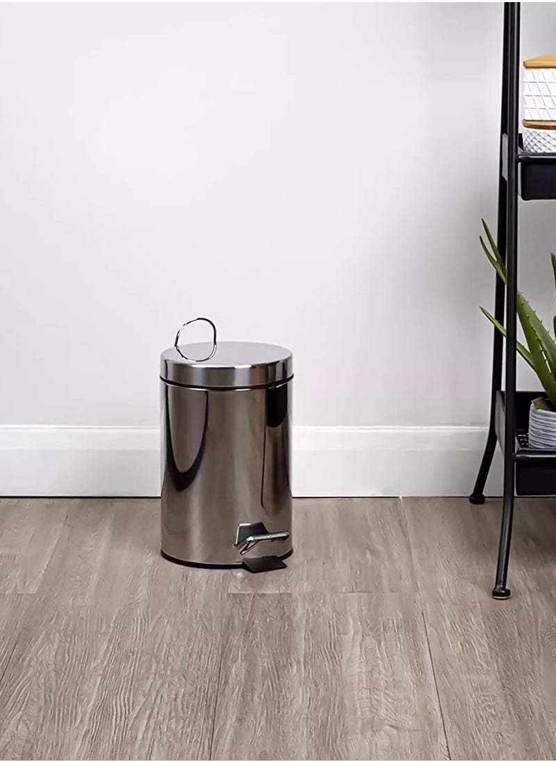 BLACKSTONE - Stainless Steel Hands Free Pedal Bin 5L Soft Close Rust-Proof - Image 1