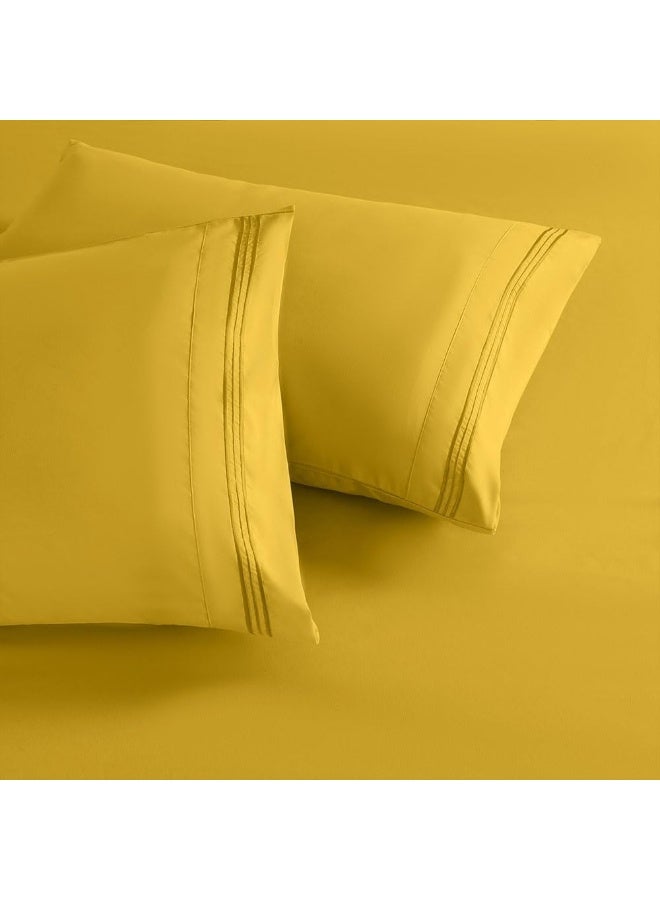 NookZuzu King Pillow Cases Set of 2, Hotel Pillow Cases 20"X 36" Luxury Gold Pillow Covers Soft Breathable and Non Shrinking Microfiber Envelope Pillowcase  - Image 3