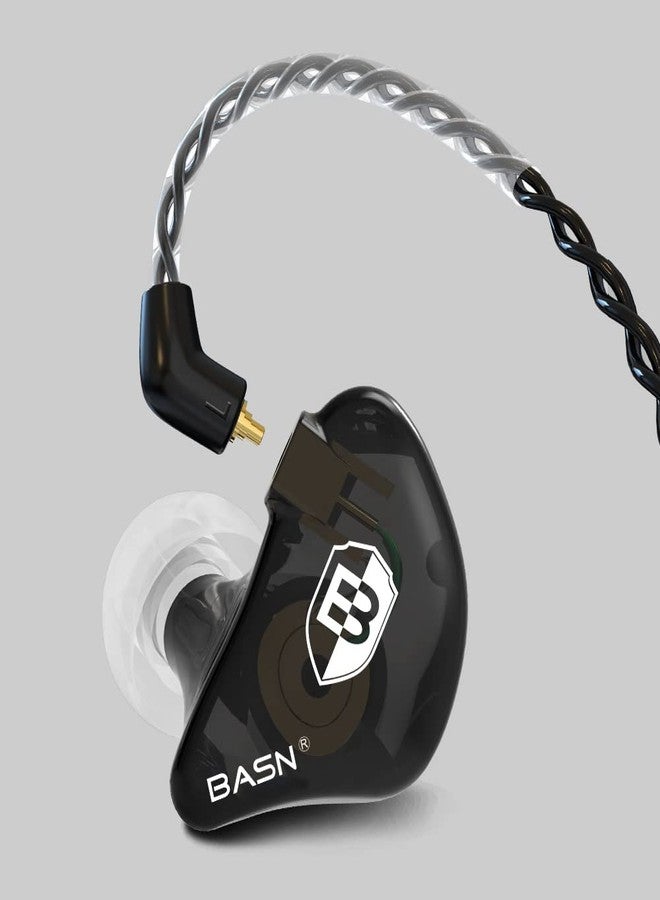 BASN Professional in Ear Monitor Headphones for Singers Drummers Musicians with MMCX Connector IEM Earphones (Pro Clear Black) - Image 3
